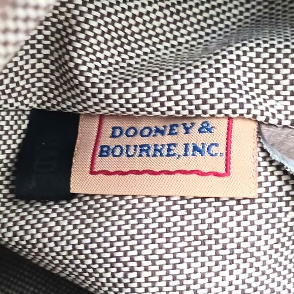 VTG Dooney & Bourke Ostrich Satchel Taupe Brown w Crossbody Strap - Picture 10 of 16